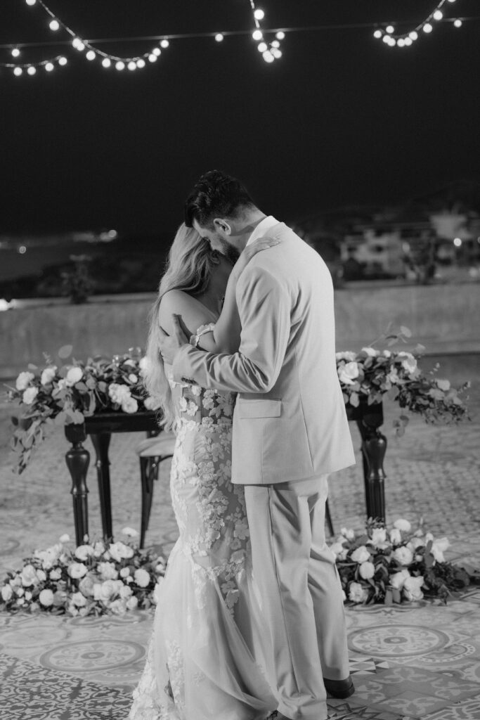 Jennifer and Chris sharing a quiet evening moment on their own