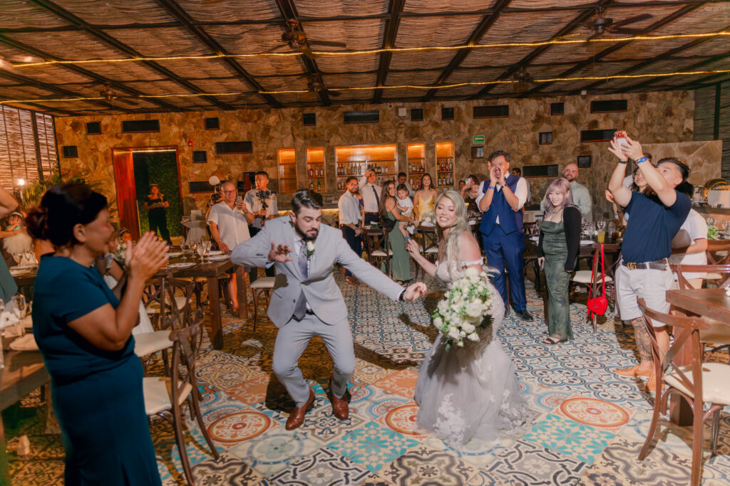 Chris and Jennifer dancing at Cabo San Lucas reception