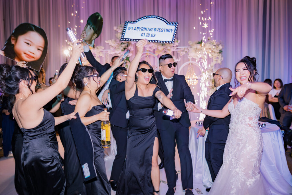 Jocelyne and guests fully alive on the dance floor late in the evening