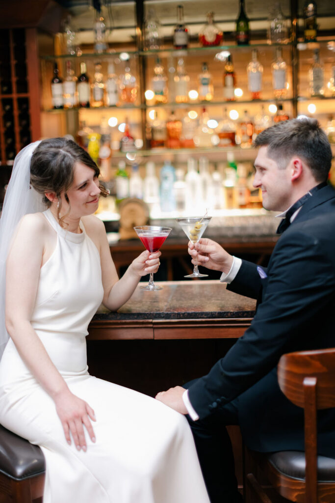 Makenna and Nicholaus toasting at the MacArthur Park bar