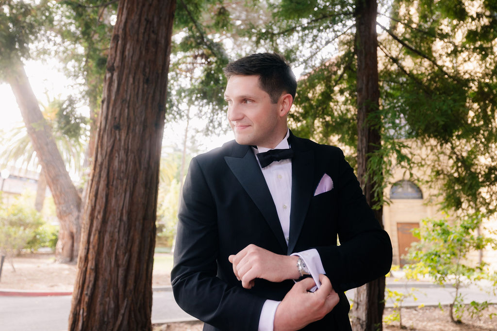 Nicholaus making some last adjustments before the first look